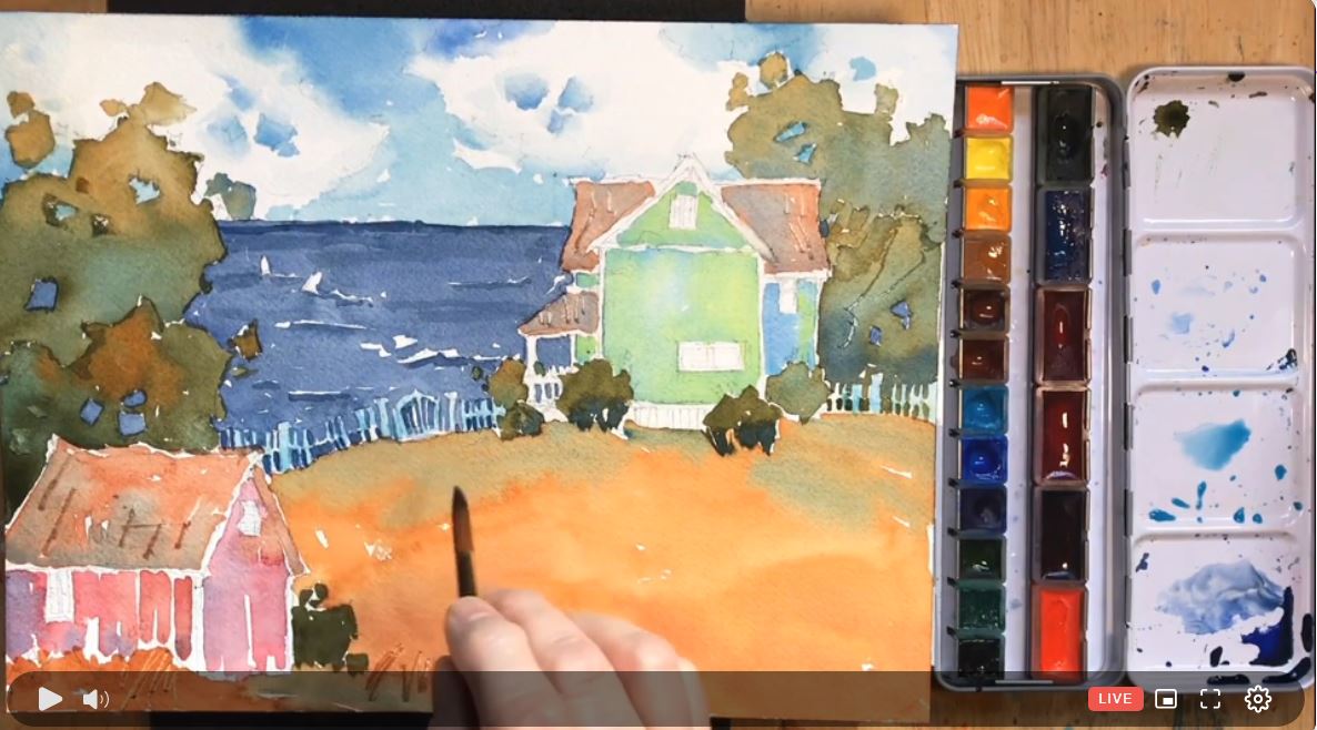 80+Watercolor Painting Tutorials & LIVE Support from Professional