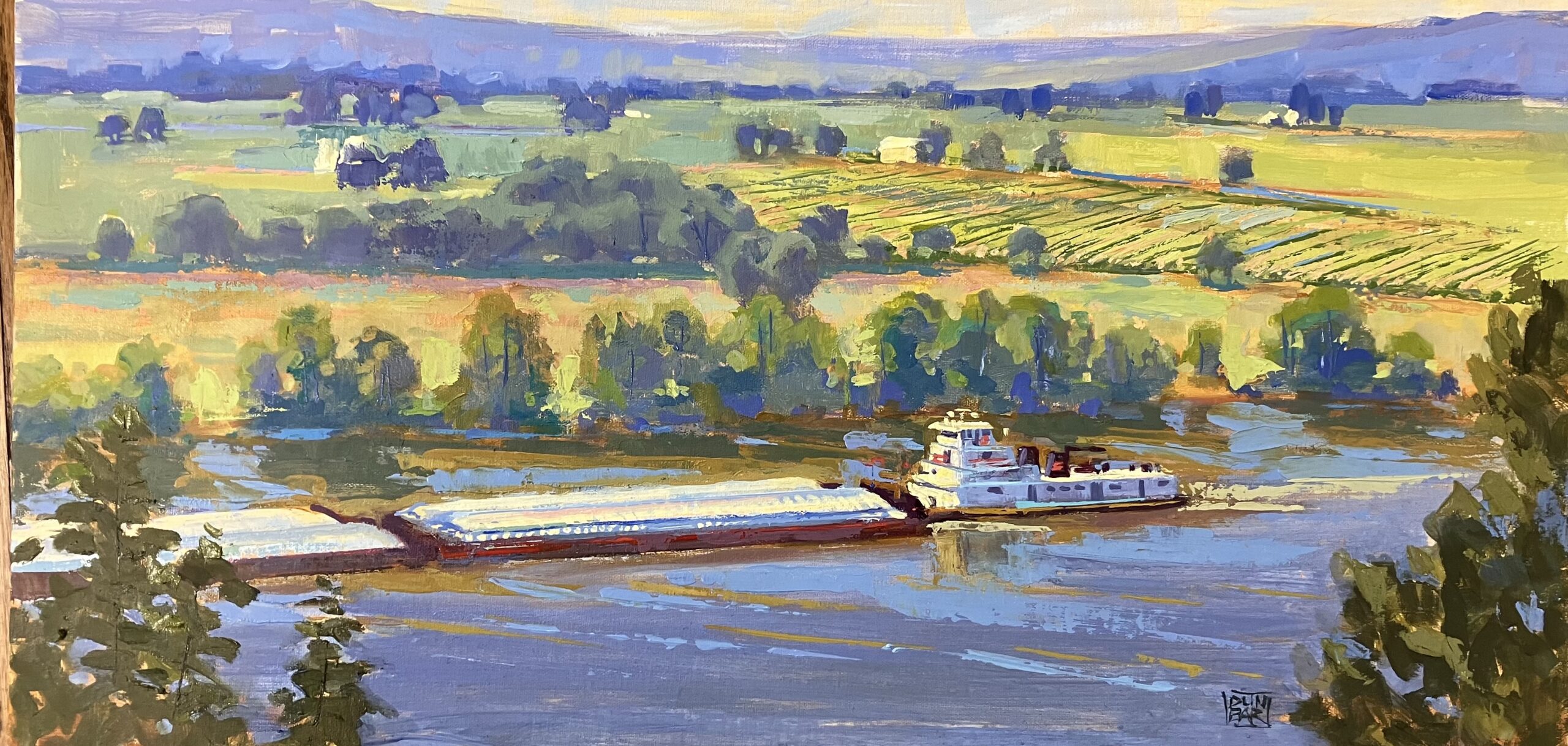 7. Lynn Dunbar, “McCarty Tug,” 2024, oil, 10 x 20 in., Available from artist