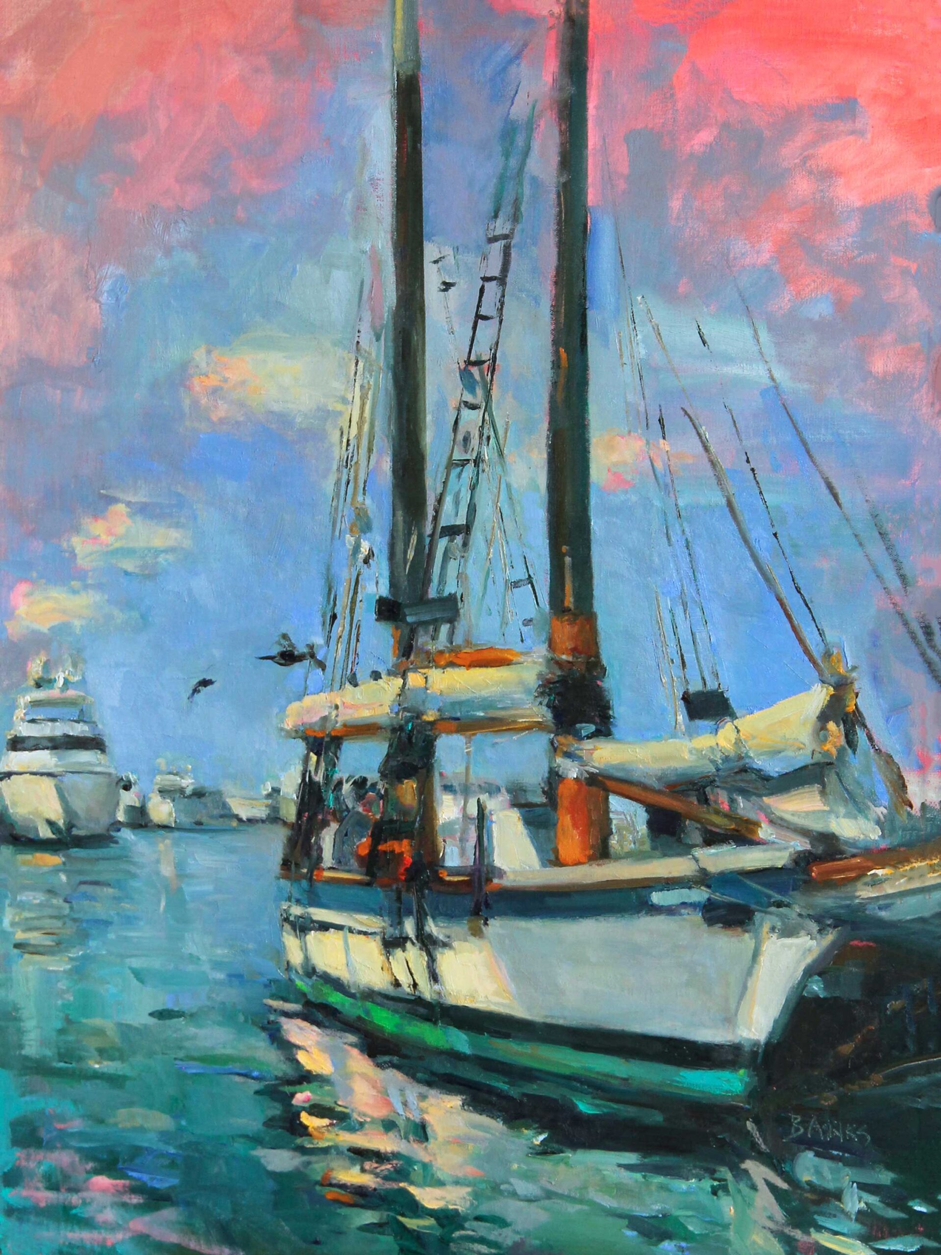 8. Jill Banks, “Set to Sail,” 2024, oil, 24 x 18 in., Private collection, Plein air