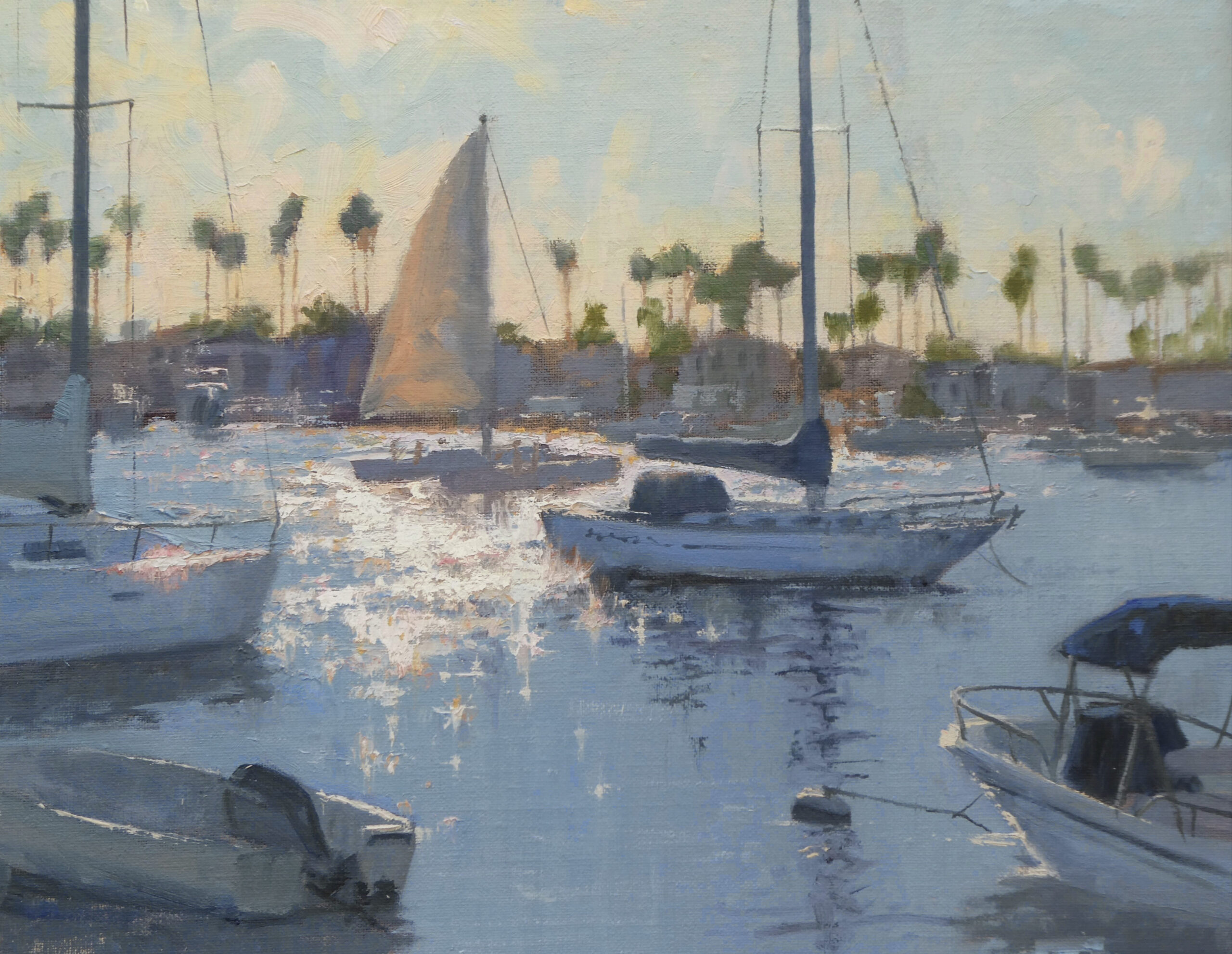 2. Sharon Weaver, “Afternoon Sparkle,” 2022, oil, 11 x 14 in., Private collection, Plein air and studio