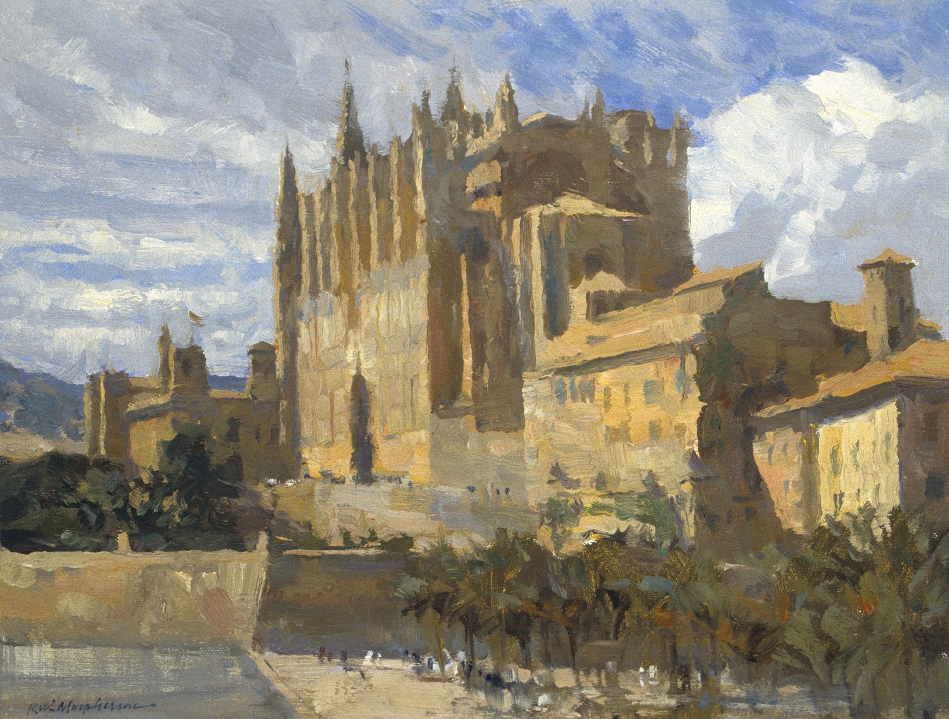 PleinAir Salon - Kevin Macpherson, “Mallorca Cathedral, Palma, Spain,” Oil, 10.5 x 13.5 in.