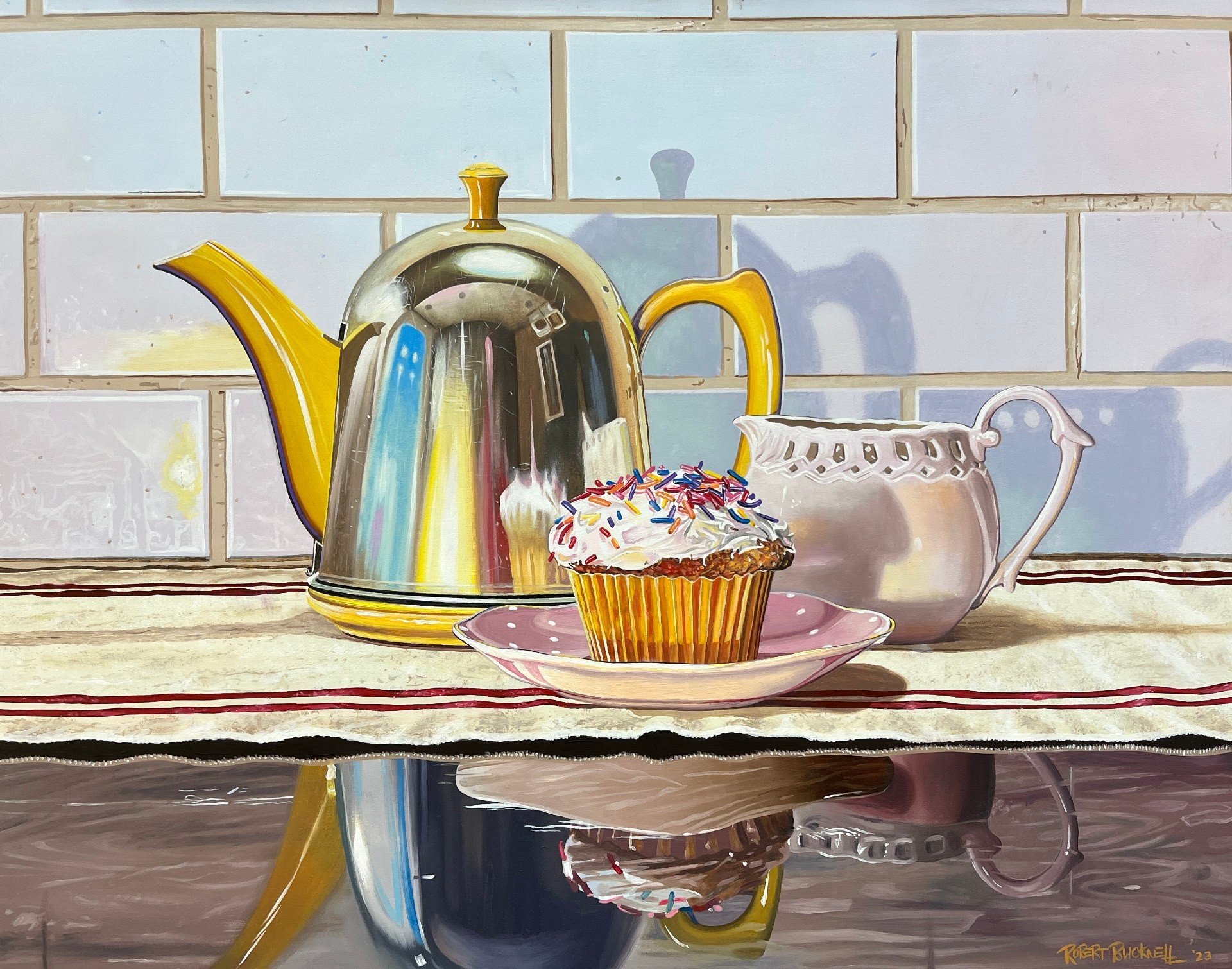 Robert Bucknell (Carson City, Nevada), “Afternoon Tea,” Oil, 18x24 in., Second Place Overall, $300 Cash Prize