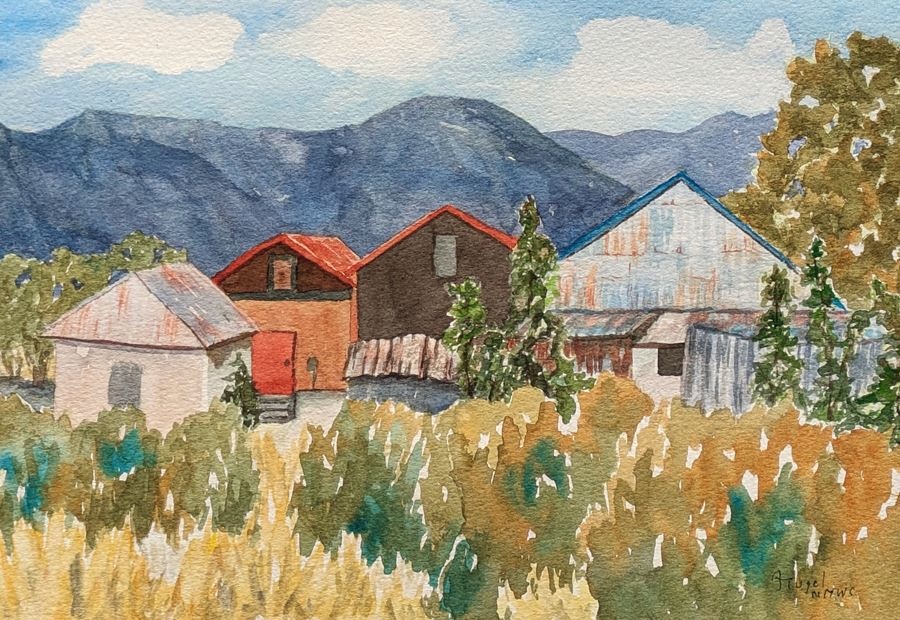 Award of Excellence: Arlene Tugel, “Behind First Street—Magdalena, NM,” 9x13 inches, watercolor