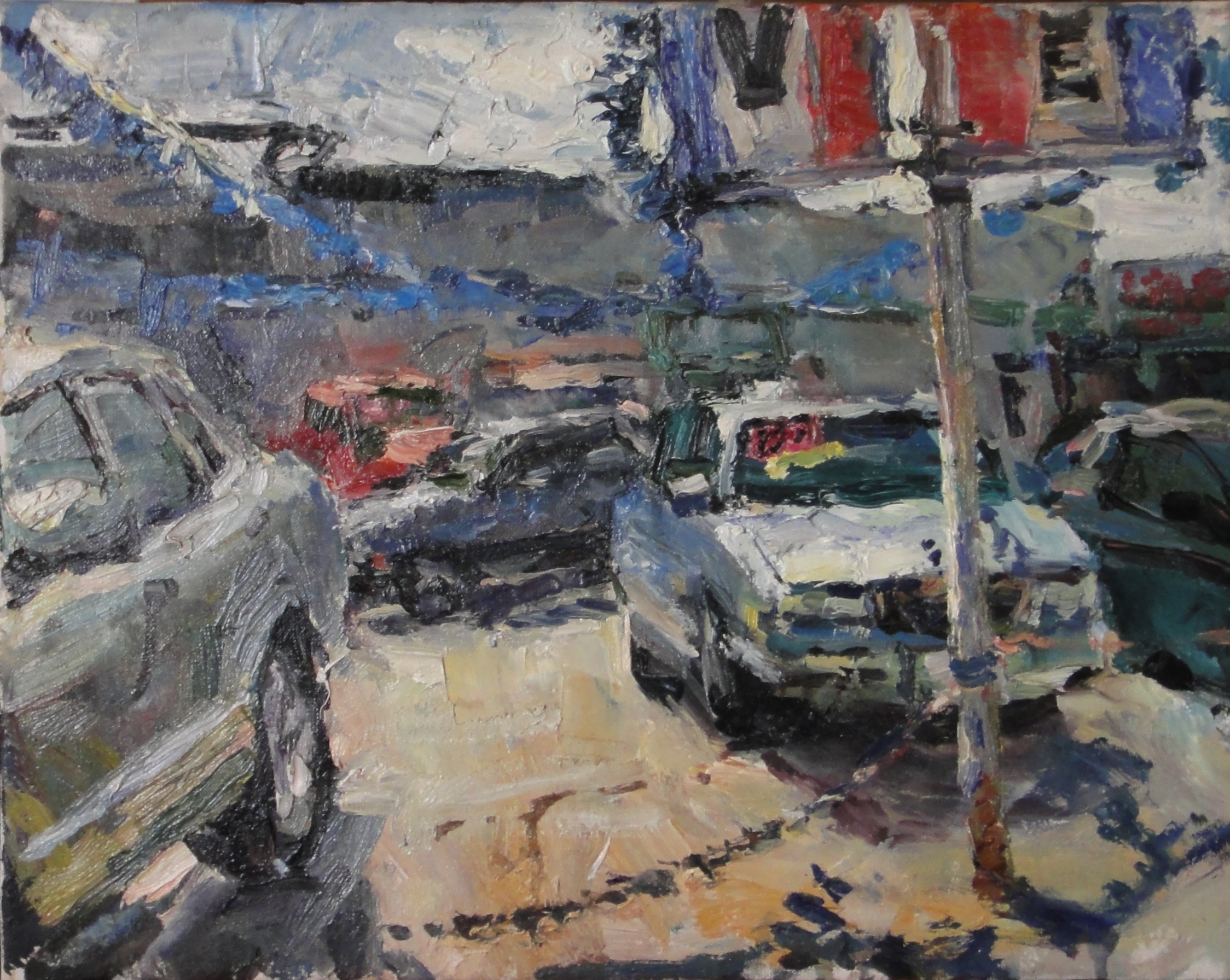 Ulrich Gleiter, "Alameda Car Dealer," 2010, oil, 16 x 20 in., Collection the artist