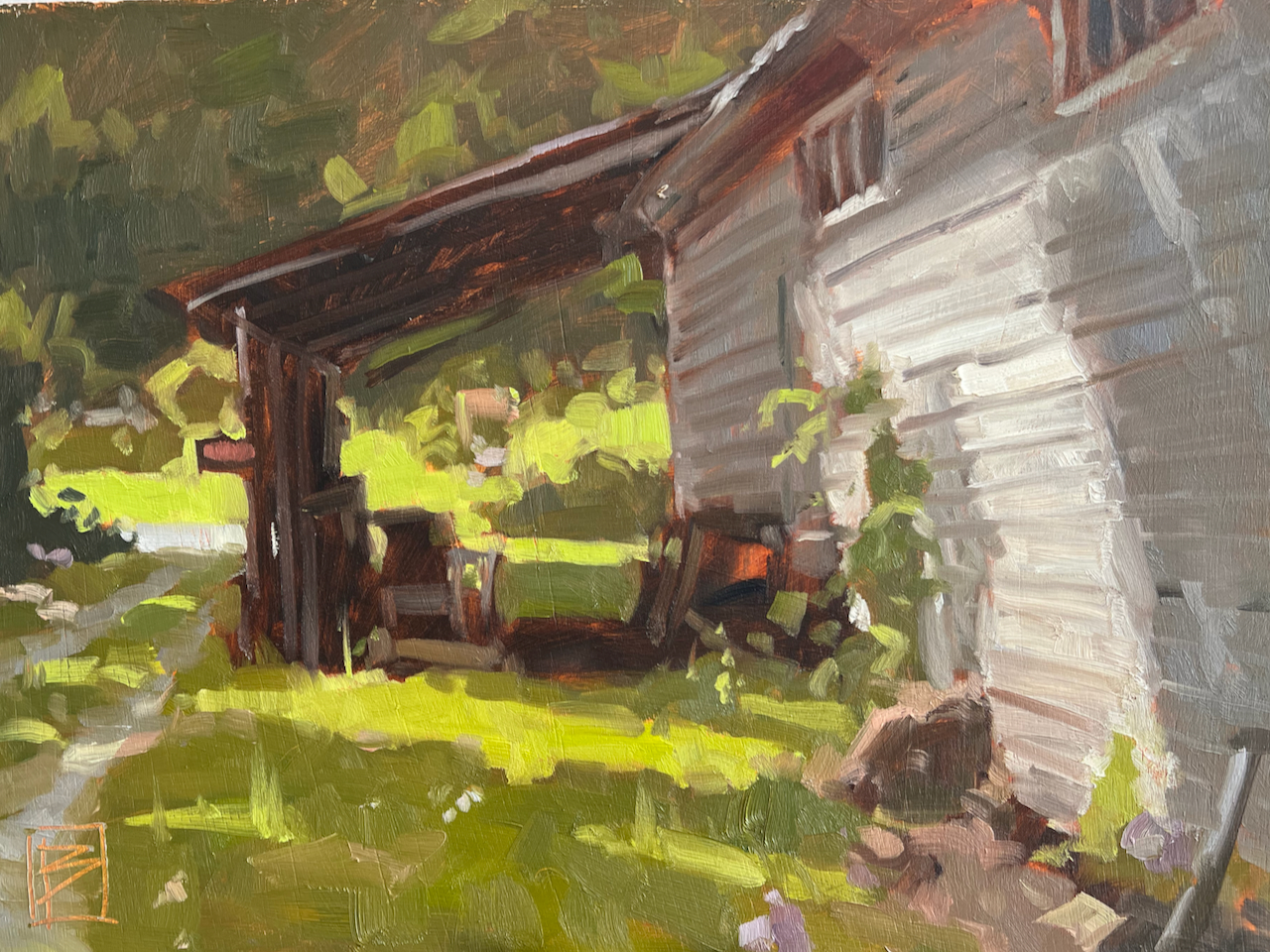 2. David Boyd Jr., “Temporary Storage,” 2023, oil, 12 x 16 in., Available from Boyd Gallery & Studio, Newnan, GA, Plein air