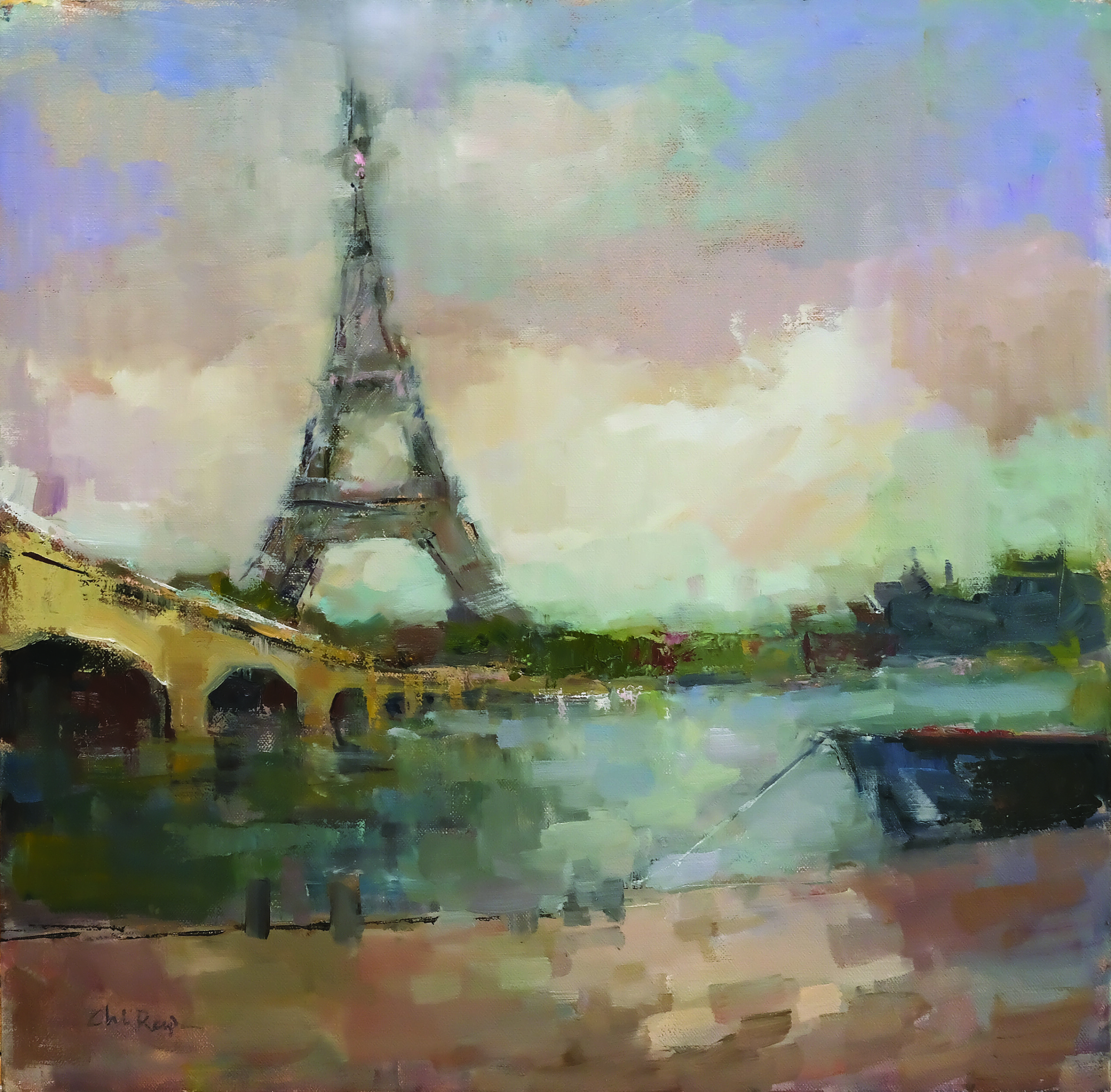 4. Chris Rapa, “We’ll Always Have Paris,” 2024, oil, 16 x 16 in., Available from artist, Plein air