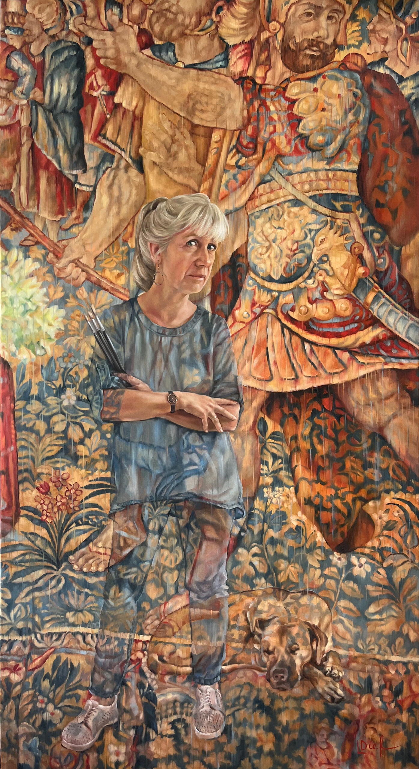 Lyn Diefenbach, "I Am Not Afraid," oil on linen, 60 x 32 in.