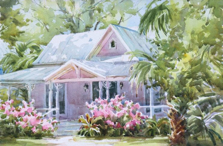 PleinAir Magazine&#039;s 14th Annual PleinAir Salon Art Competition June 2024 Best Plein Air Watercolor Poppy Balser A Pink Lighter in the Ar Plein Air Watercolor