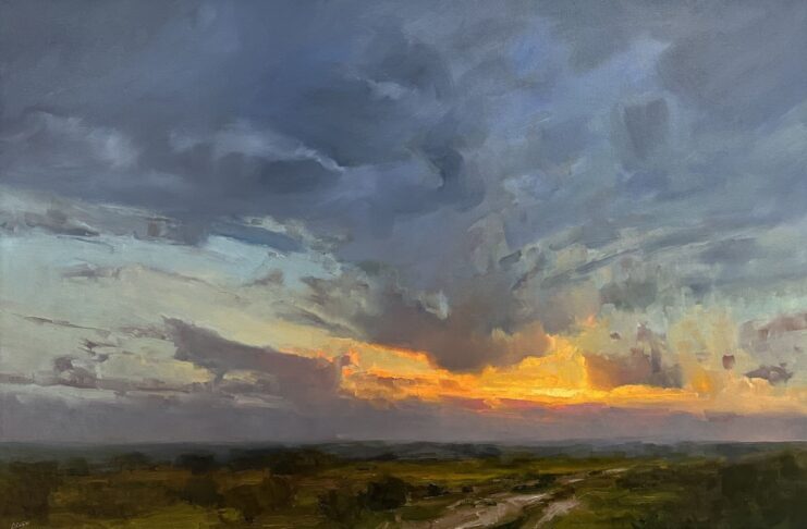 PleinAir Magazine&#039;s 14th Annual PleinAir Salon Art Competition June 2024 Best Clouds &amp; Sky Christine Code Walking in Your Landscape Clouds &amp; Sky