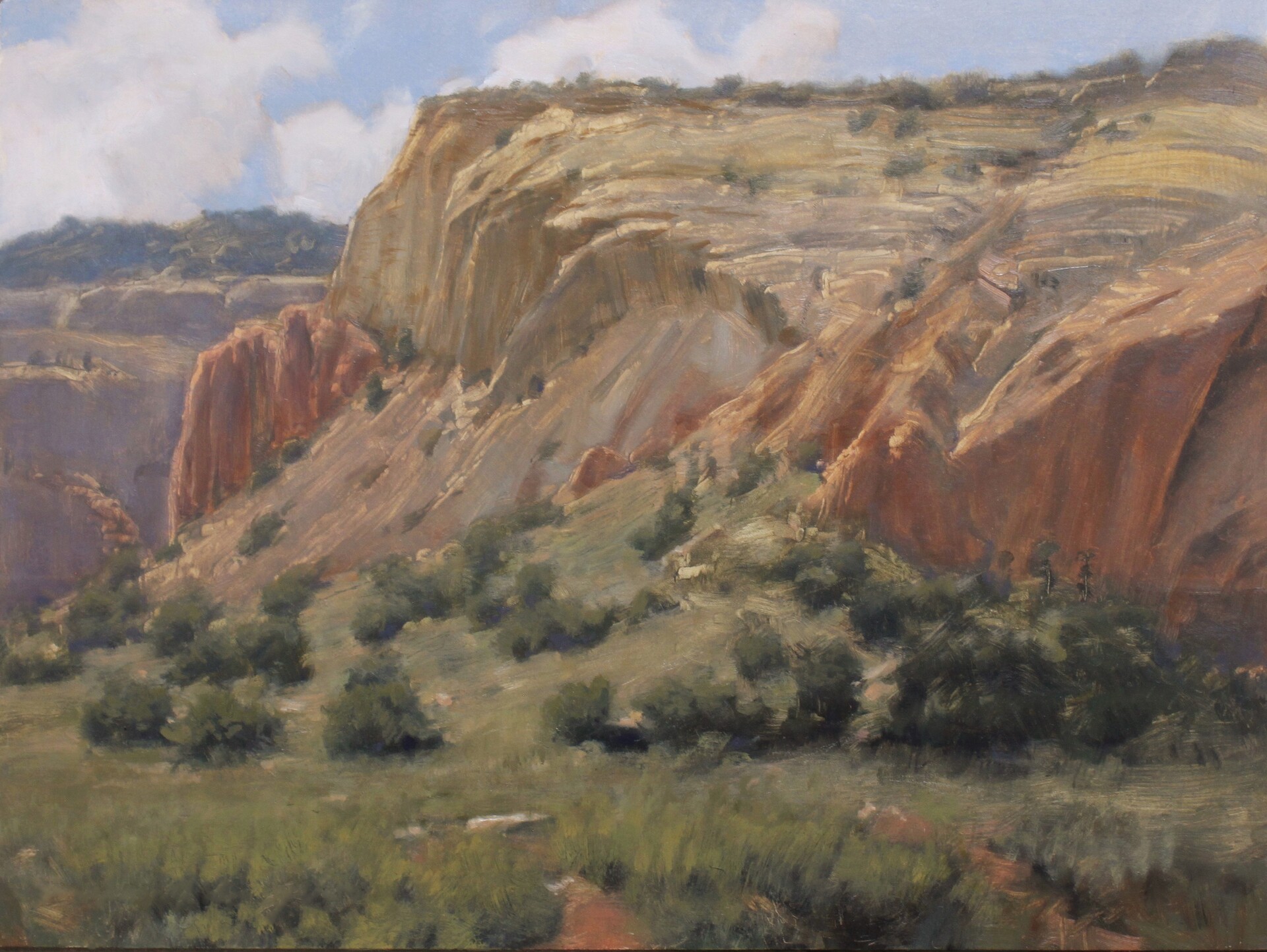 Best of Signature: Damien Gonzales, "Cliffs Below Mesa de los Viejos," Oil, 9" x 12"