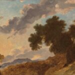 Jean Honoré Fragonard (French, 1732–1806), "Mountain Landscape at Sunset," c. 1765, oil on paper, 8 7/16 x 12 15/16 in. National Gallery of Art, Chester Dale Fund