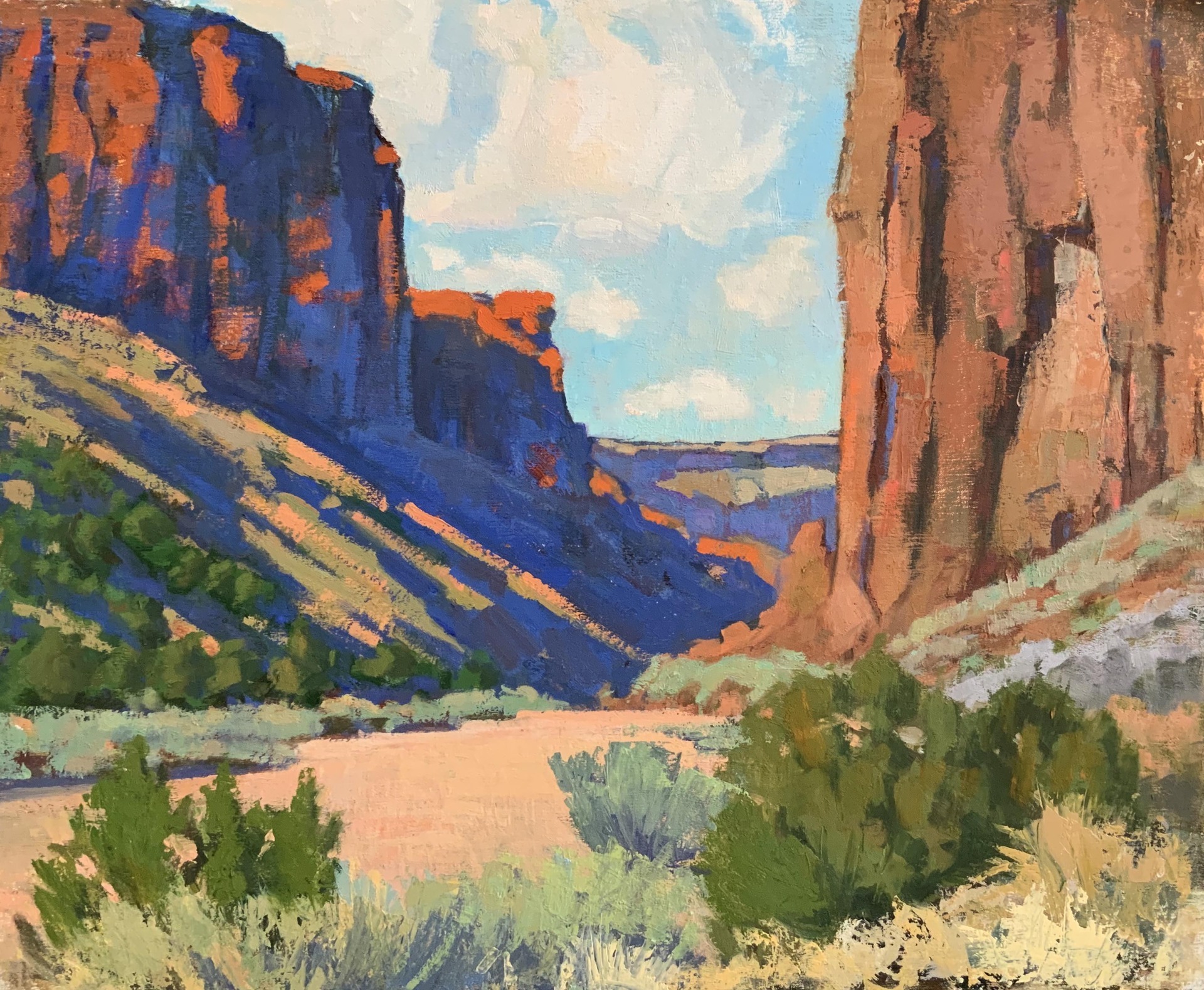 Louisa McElwain Memorial Award AND Artist's Choice: Meridee Mandio, "Diablo Canyon, Oil on linen board, 16" x 20"