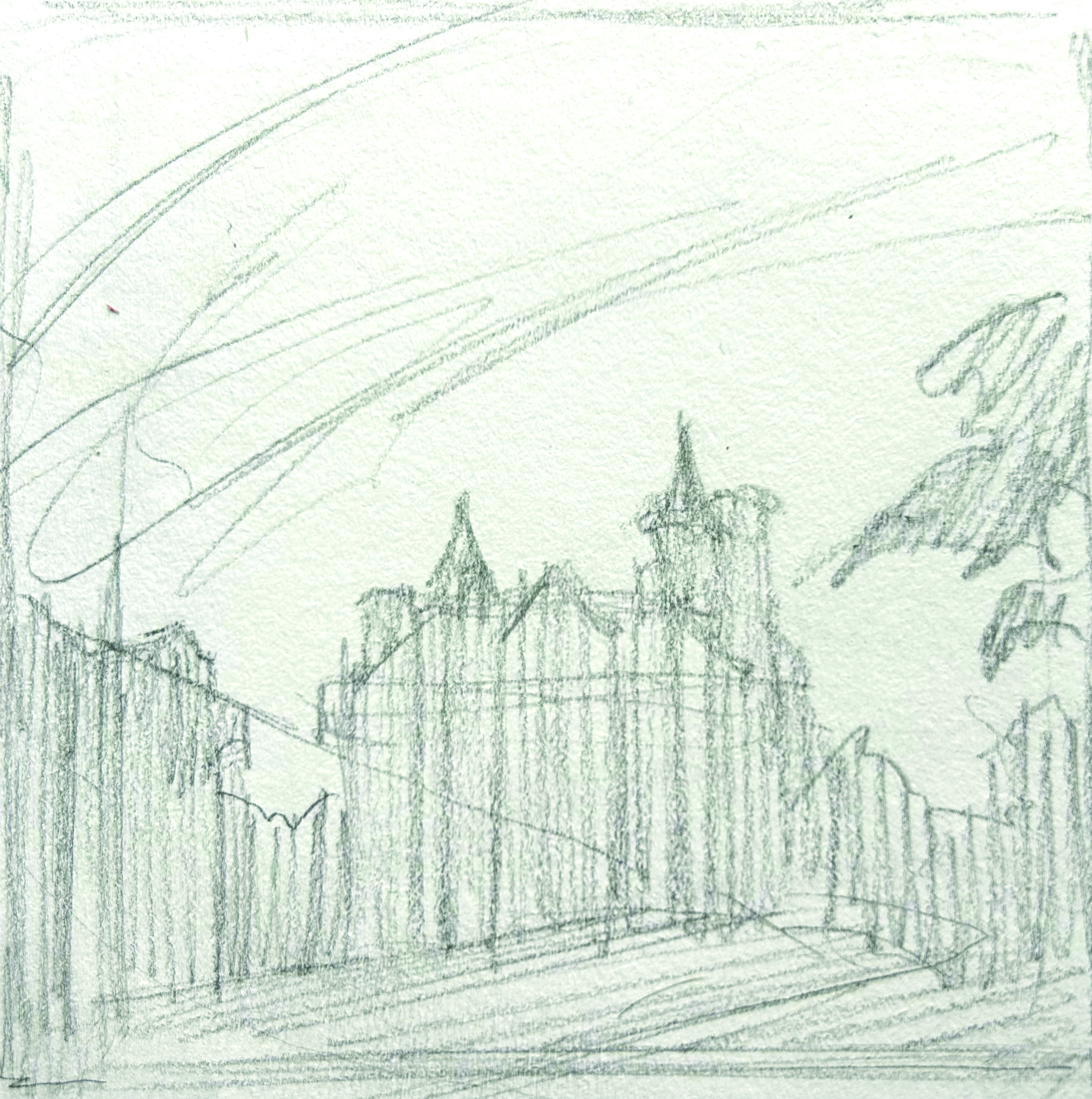 Thumbnail sketch for the plein air painting