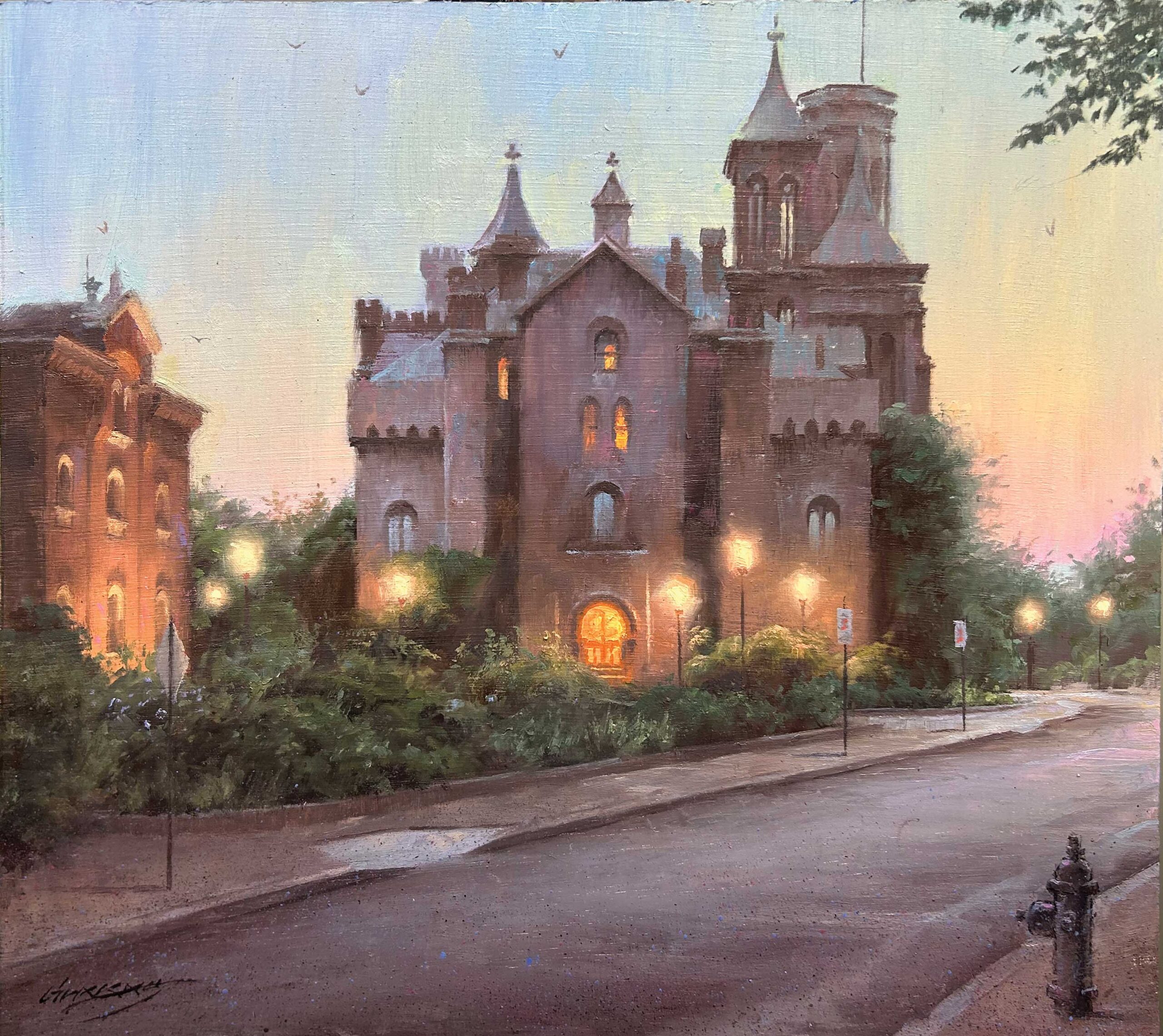 Gavin Glakas, "The Smithsonian," 2023, oil, 12 x 16 in., plein air and studio, Principle Gallery