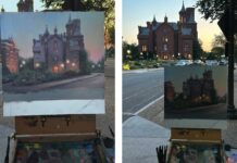 Plein air painting at night