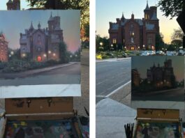 Plein air painting at night