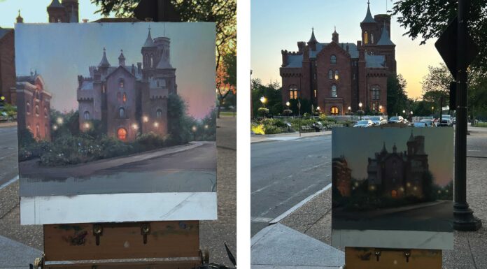 Plein air painting at night