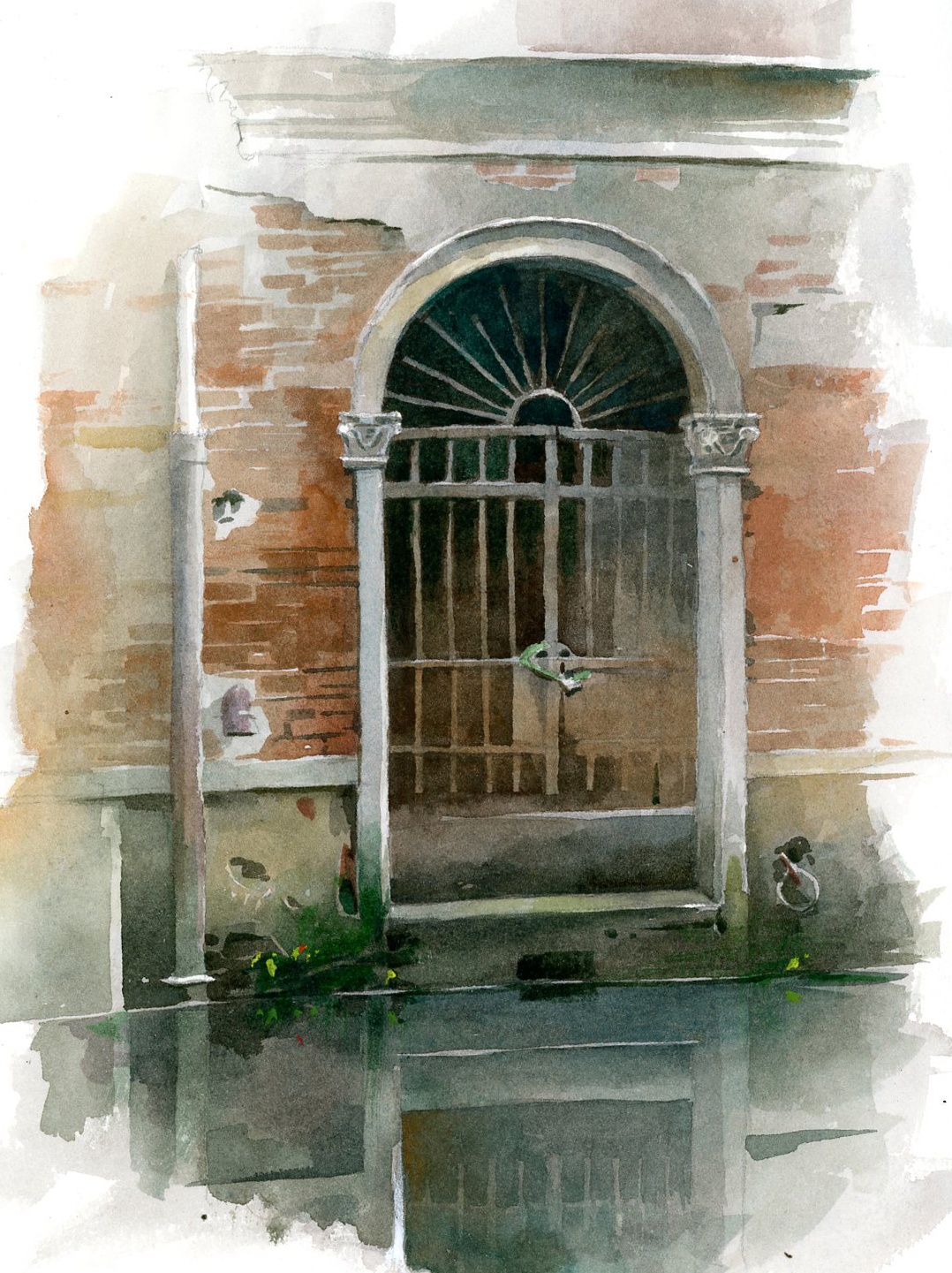 Stan Miller, "Venice Gated Door," 2000, watercolor, 11 x 8 in.  