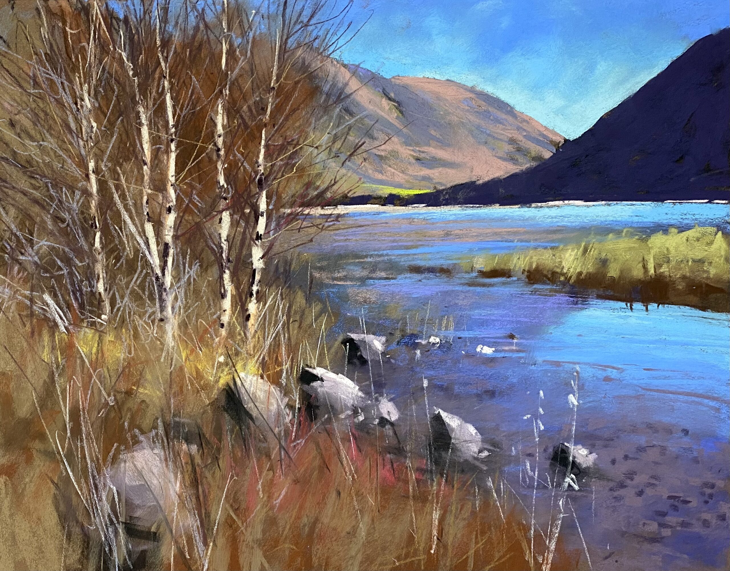 Tony Allain, "Achnambeithach, Glencoe, Scotland," 2020, pastel, 20 x 26 in., private collection, studio from plein air studies