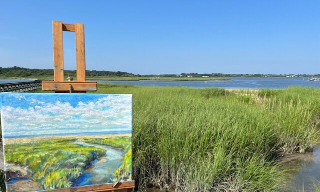 In progress: A painting by Neill Slaughter while on location in the Northeast U.S.