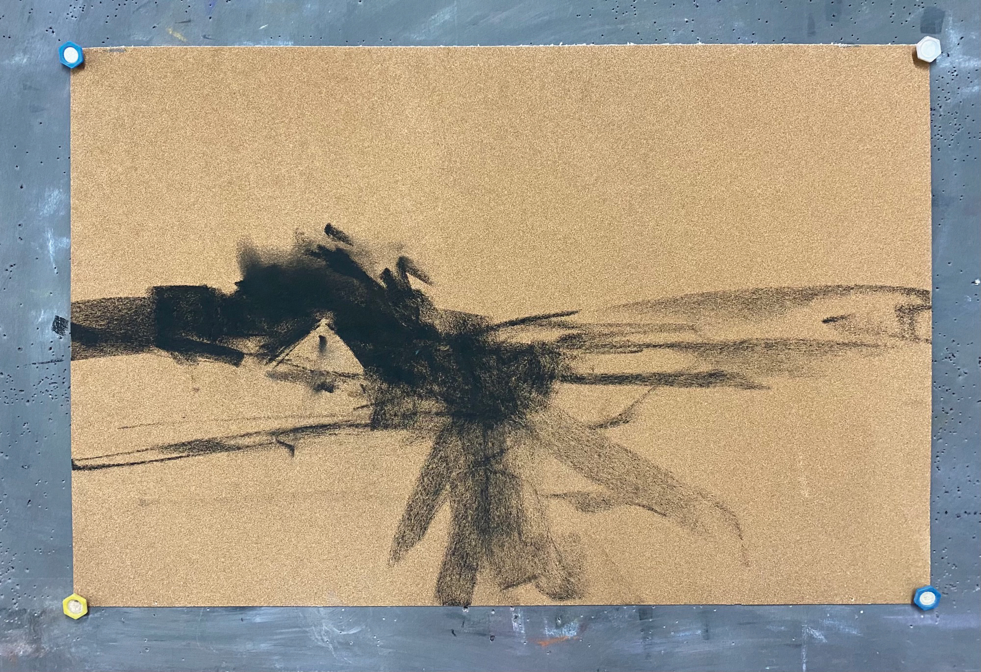 Initial sketch for the landscape painting demo