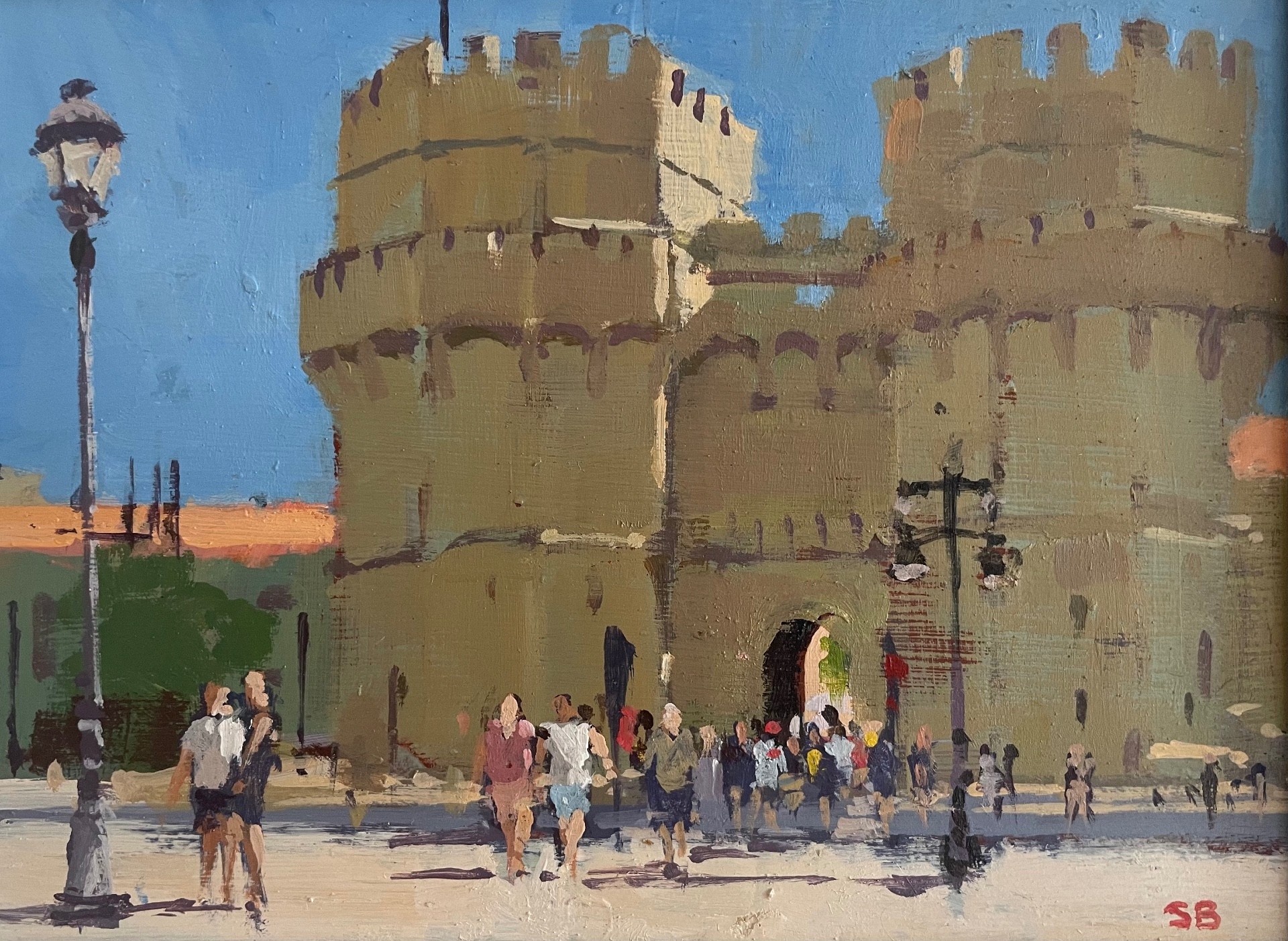 Steve Browning (Ireland), “Valencia Tower,” Acrylic, 6x8 in.