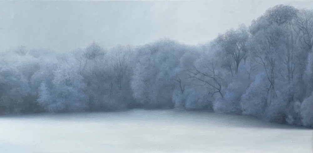 PleinAir Salon - Stephanie Mills (United Kingdom), “Winter Stillness,” Oil, 12x24 in.